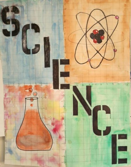 Student artwork integrating science with art!