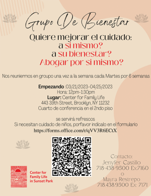 Spanish Wellness Group flyer